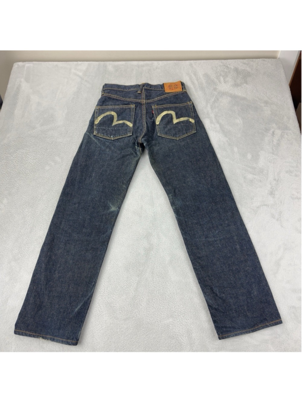 Evisu No 2 2001 Men's Sz 27 W X 29 L Red Selvedge Embroidered Straight Leg Jeans - Picture 4 of 11